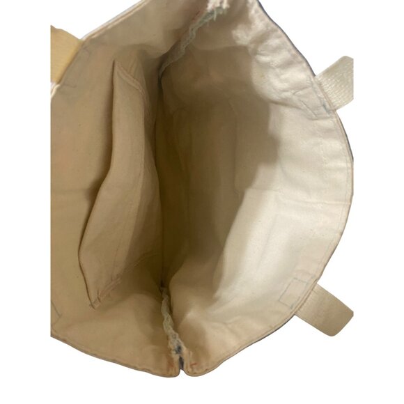 Handmade Denim & Fabric Tote Bag With Floral Appliqué - Picture 6 of 6